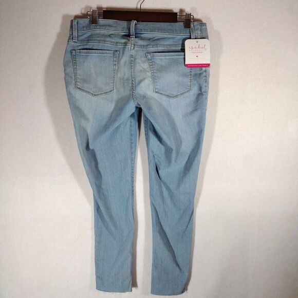 Isabel Maternity Crossover Panel Slim Ankle Pants Blue Size 8 New With Tag - Picture 2 of 12